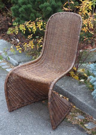 Ratanová židle PANTON, přírodní ratan Slimit, hnědá