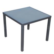 Hliníkový stůl, sklo, 90x 90x73cm