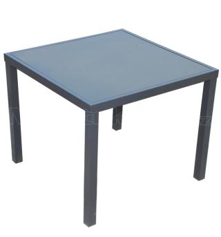 Hliníkový stůl, sklo, 90x 90x73cm