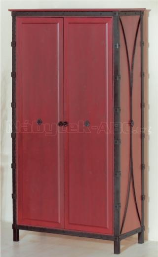 Šatní skříň dvoukřídlá s šatní tyčí a policemi, dub 53 x 200 x 106 cm