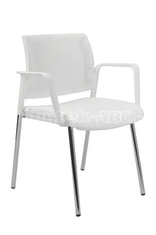 Jednací a konferenční židle KENT PROKUR síť, bez područek, bílá