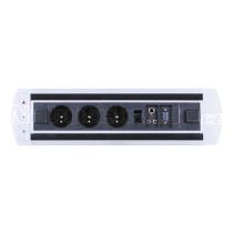Elektrický otočný panel, VAULT BTCZ 004, 3x el. zásuvka, 1x data, VGA, audio, mikrofon