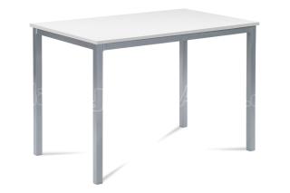 Jídelní a kuchyňský stůl, MDF bílá / šedý lak, 110x70 cm