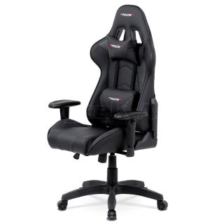 Kancelářská židle, černá koženka / černá látka