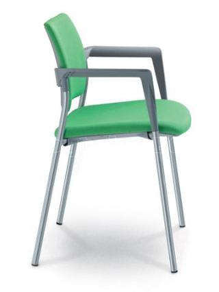 Jednací a konferenční židle DREAM 111/B-N2, konstrukce efekt hliník, područky 
