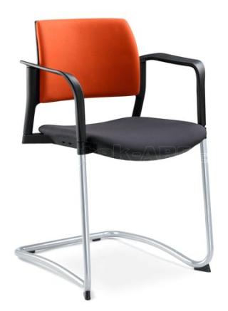 Jednací a konferenční židle DREAM+ 104-BL/B-N1, konstrukce černá, područky