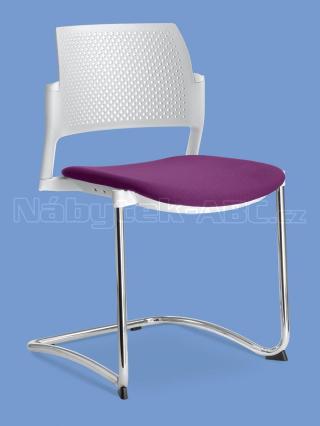Jednací a konferenční židle DREAM+ 101-WH/B-N4, konstrukce chromovaná, područky
