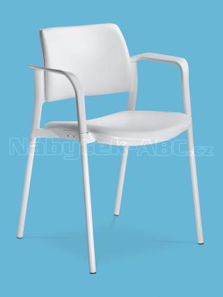 Jednací a konferenční židle DREAM+ 103-WH/B-N4, konstrukce chromovaná, područky
