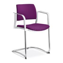 Jednací a konferenční židle DREAM+ 104-WH/B-N2 konstrukce efekt hliník, područky