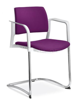 Jednací a konferenční židle DREAM+ 104-WH/B-N2 konstrukce efekt hliník, područky
