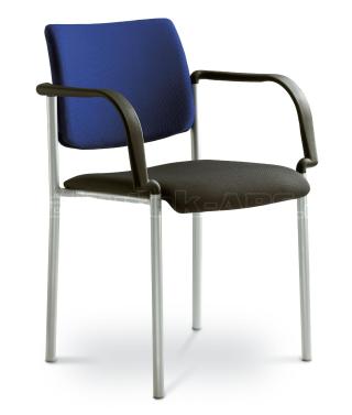 Kancelářská jednací a konferenční židle CONFERENCE 155-B-N2, konstrukce efekt hliník