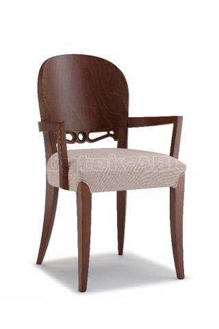 Jídelní a kuchyňská židle SGUERO 210F, čalouněný sedák, područky,  buk
