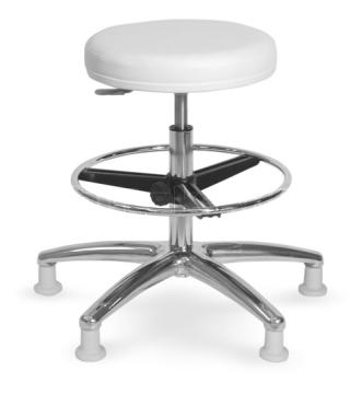 Otočná stolička MEDI s kruhem a světle šedými plastovými díly, potah z látky