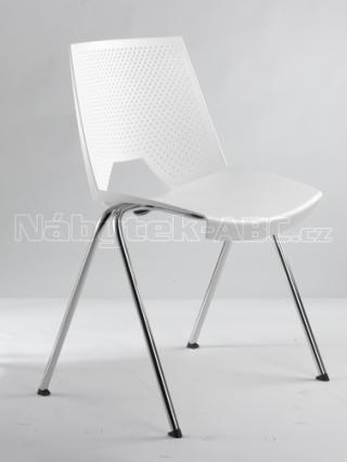 Plastová židle STRIKE 2130 PC, bílá